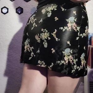 Black Floral Skirt
